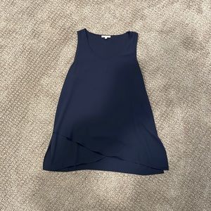 Navy chiffon tank top